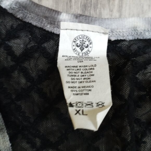 AFFLICTION XL Tank Top Women's Sheer Back NEW - Picture 6 of 10